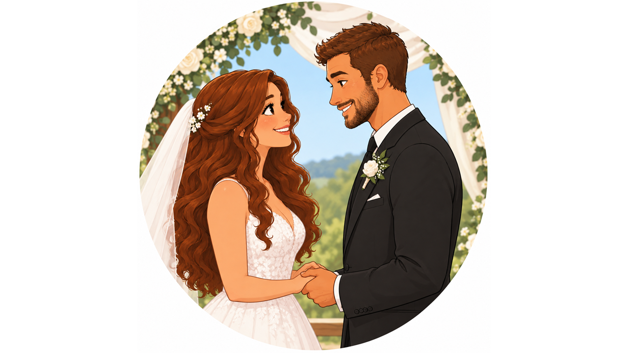 Brenda and Mark exchanging vows